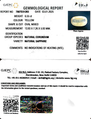 6.55/CT Natural Ceylonese Pukhraj with Govt Lab Certificate-6771
